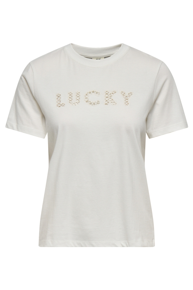 JDYSELMA S/S OPEN EMB TOP JRS 15356356 CLOUD DANCER/LUCKY EMB